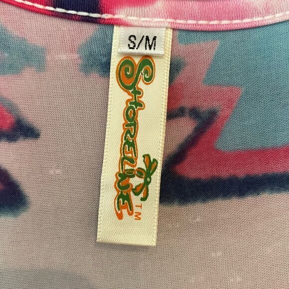 Shoreline Sz S/M Pink Aztec Lightweight Racerback Swim Cover Up Casual Dress - Picture 8 of 9